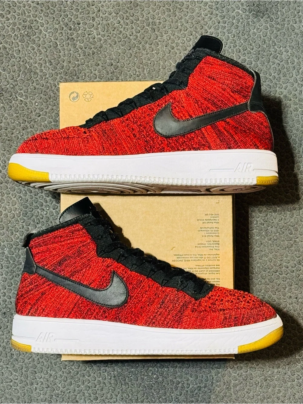 Nike Air Force 1 Ultra Flyknit Mid ‘University Red Black’ 2016 (Sz 11M)